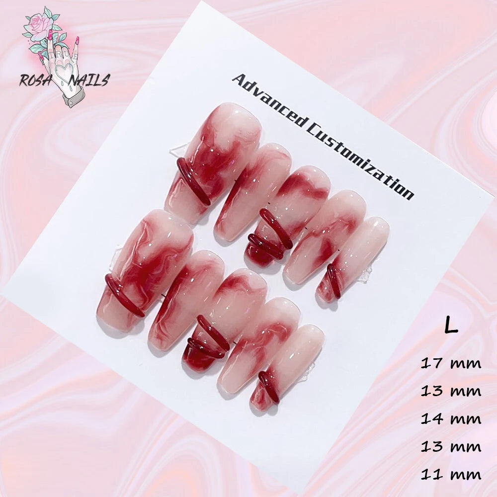 Punk Dragon Charms Press on Nail Artificial Long False Nails XS Black Dragons Goth Presson Tips Butterfly Fake Nail y2k Pressons