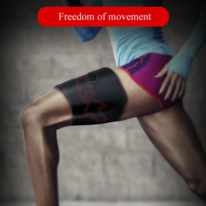 1Pcs Thigh Support Brace Adjustable Compression Thigh Sleeve with Non-Slip Nylon Button for Sore Hamstring, Groin & Quad Support