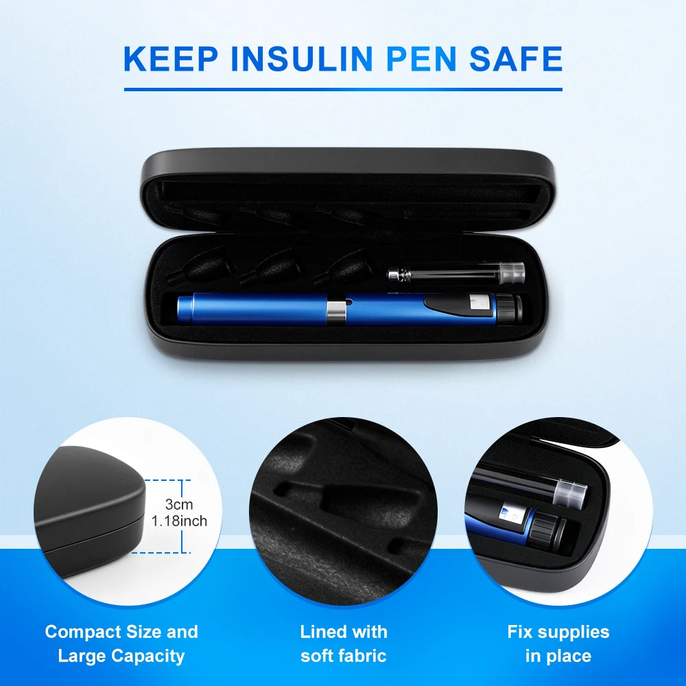 60 Unit Reusable Peptide Pen Injector with Protect Case Adjustable Injection Pen Compatible with 3ml Cartridges, Home Travel Use