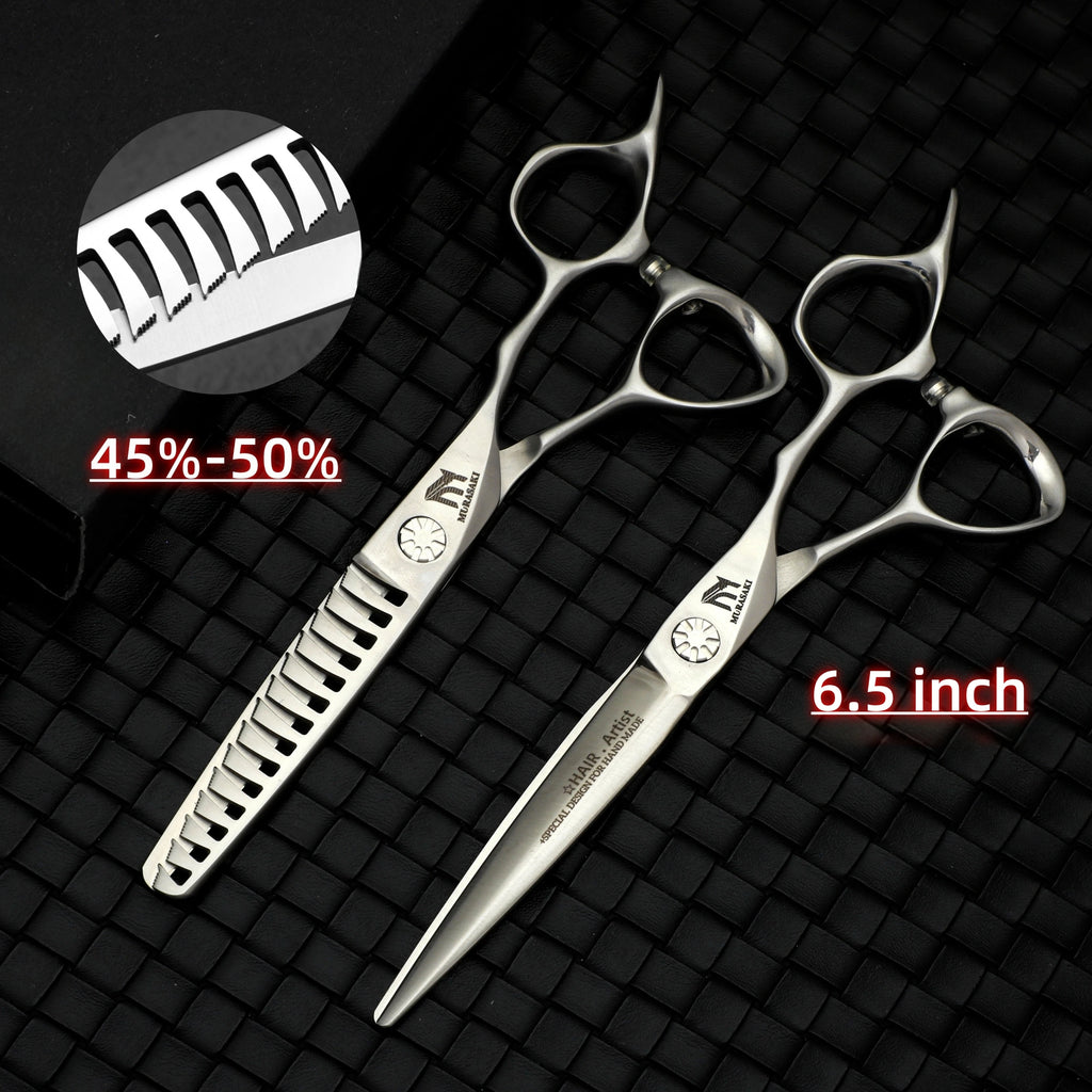 Professional VG10 Steel Barber Scissors, 5.75 Inch Willow Leaf Single-Sided Sharp Blade, Specialized for Regulating Hair Volume