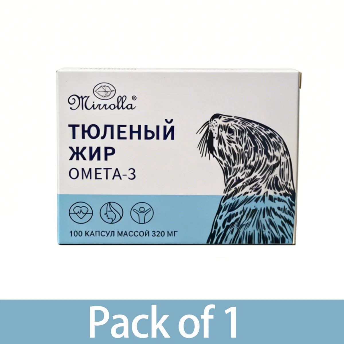 Professional Omega-3 Harp Seal Oil Supplement - High Potency - 100 Softgels
