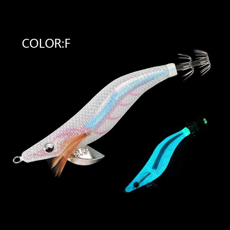 1pc 2.5#3.0#3.5# Glow Sea Fishing Lure Luminous Shrimp Squid Jigs Set Artificial Cuttlefish Octopus Winter Fishing