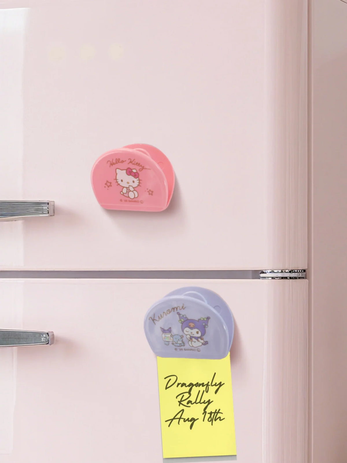 1pc Sanrio Hello cute kitty Kuromi Cinnamoroll Cartoon Refrigerator Magnet Paper Clip Cat Memo Organizer