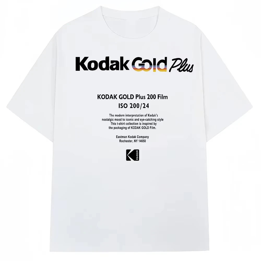 Kodak Polychrome Rainbow Back Print Unisex Cotton T Shirt Vintage Retro Short Sleeve Tee Y2K Casual Streetwear Film Graphic Top