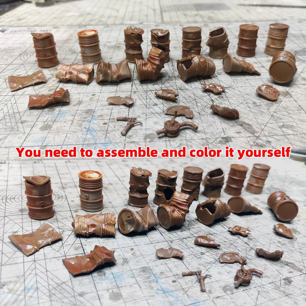1/35 1/48 1/64 1/72 Scale Model Kit Building Oil Drum Tank Oil Can Diorama Models Suits for Car Tank Armored Vehicle Airplane