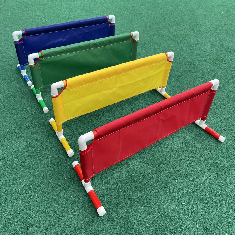 Kids Agility Obstacle Course Toys Colorful Jump Hurdle & Crawl Through Window Frame Children Sensory Integration Training Indoor