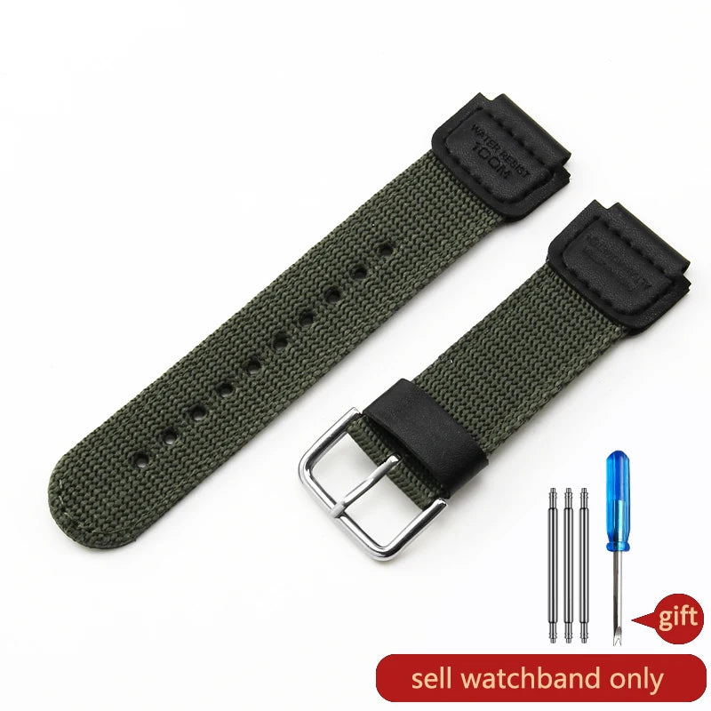 For Casio Small Square Black Army Green Dw5600 GW-5000 5035 GW-M5610 Farm Oak Ga2100 Gm2100 Modified Canvas Nylon 18mm Watchband
