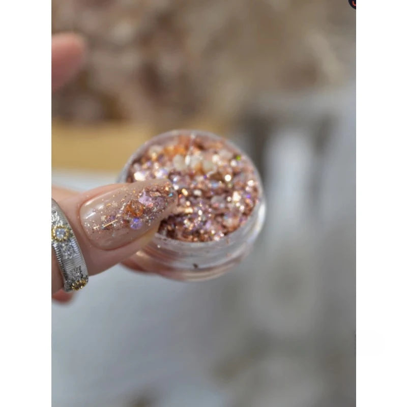 1pc Colorful  nail powder platinum foil decoration and rhinestone accessories DIY nail charm nail gemstone nail products