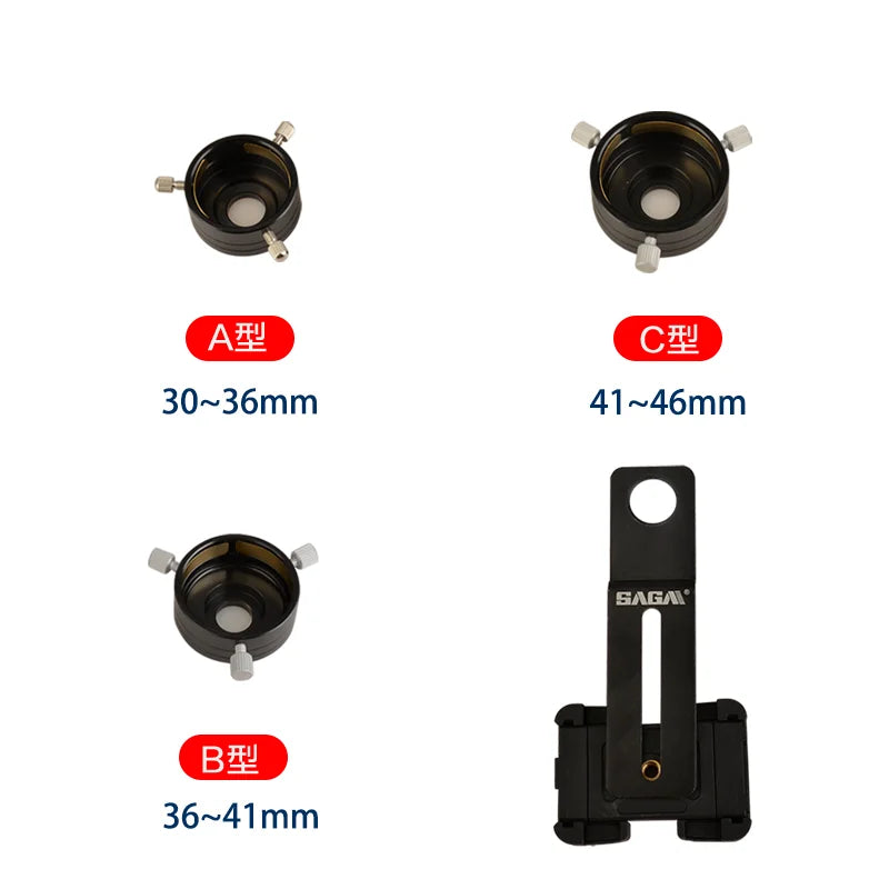 Metal mobile phone clip double monocular astronomical telescope microscope eyepiece connected to mobile phone for taking picture