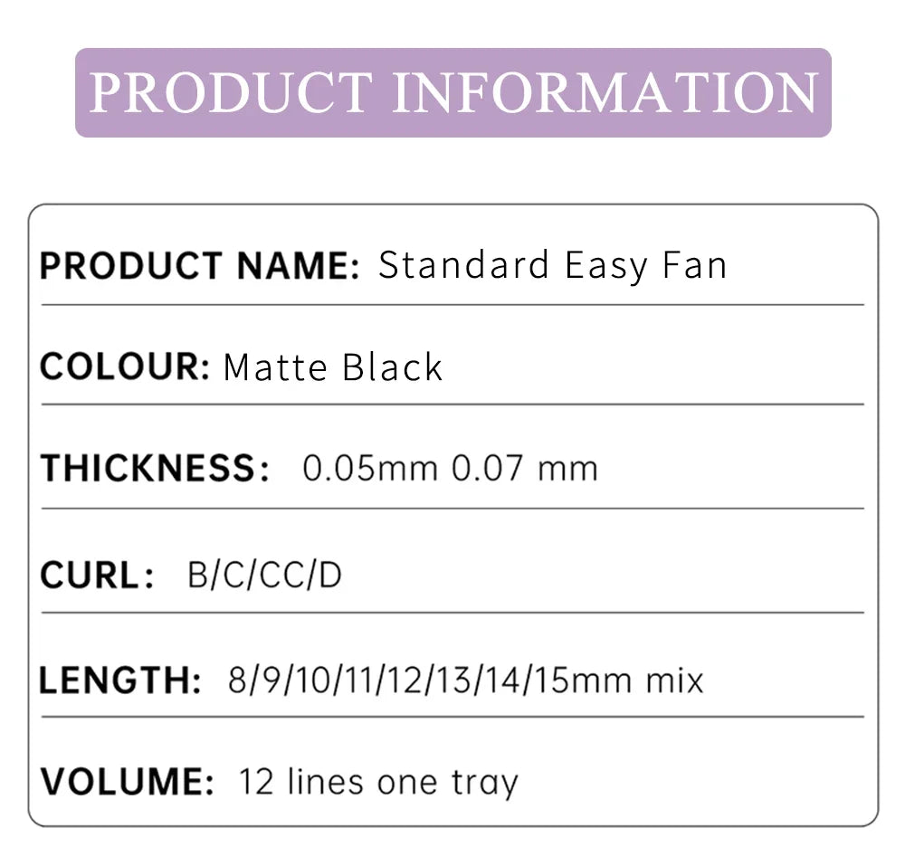 Yelix Easy Fanning Eyelash Extensions Fast Fan Blooming Individual Lashes Automatic High Quality Flowering Volume Eyelash