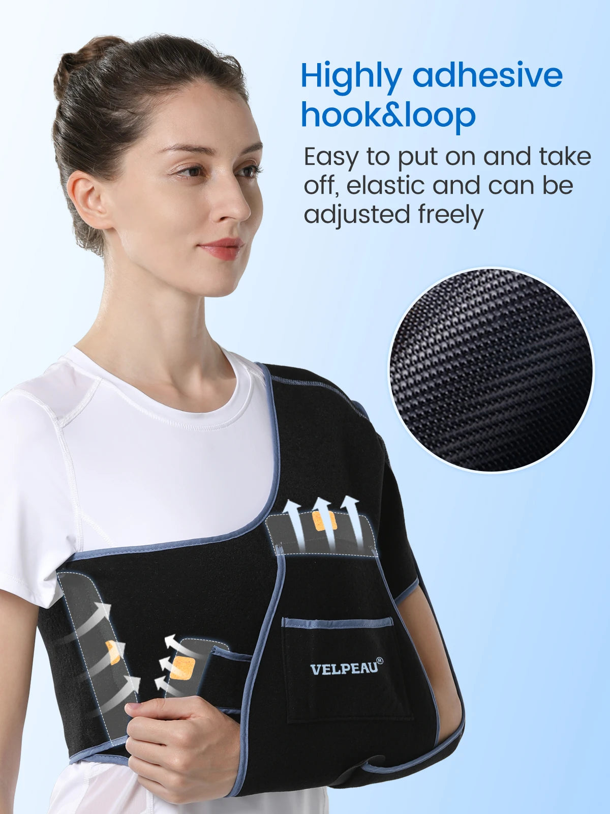 VELPEAU Breathable Shoulder Sling for Arm Fracture Dislocation and Rotator Cuff Tear, Shoulder Immobilizer for Both Arms
