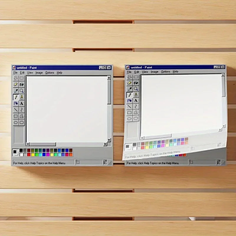 Creative Vintage Computer‑Theme Memo Pad 50 Sheets, Durable Adhesive Drawing Sticky Notes, Practical Stationery for Artists & Office Daily Work