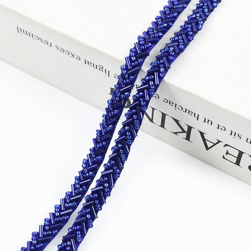 2/5/10Yards 7mm Beaded Lace Ribbon Sewing Wedding Dresses Laces Trim Decorative Trimmings Stitching Fabric DIY Crafts Materials