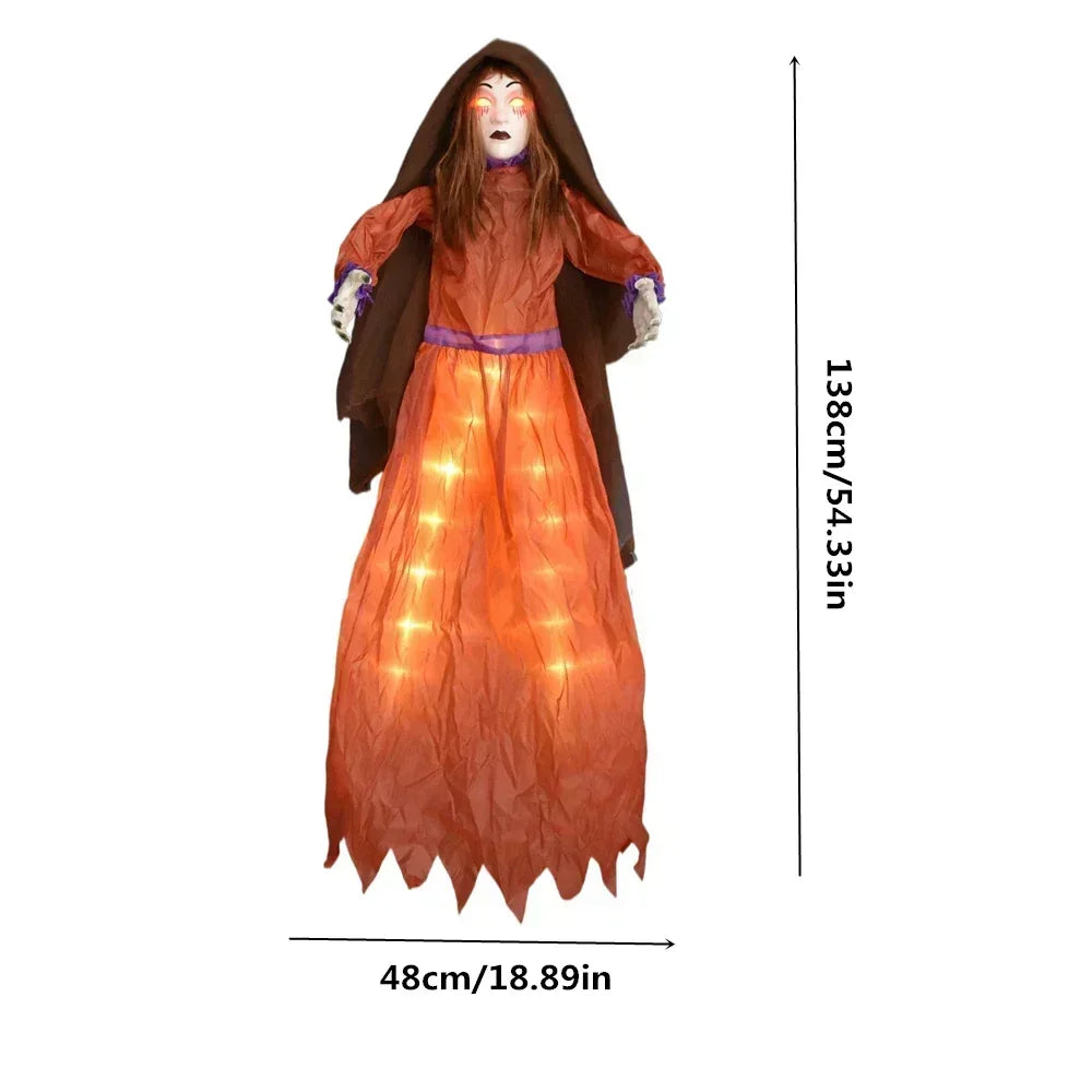 1PC Halloween Decoration Hanging Pumpkin Head Scream Sound Party Prop Haunted House Parties Home Decor Funny Electric Toys