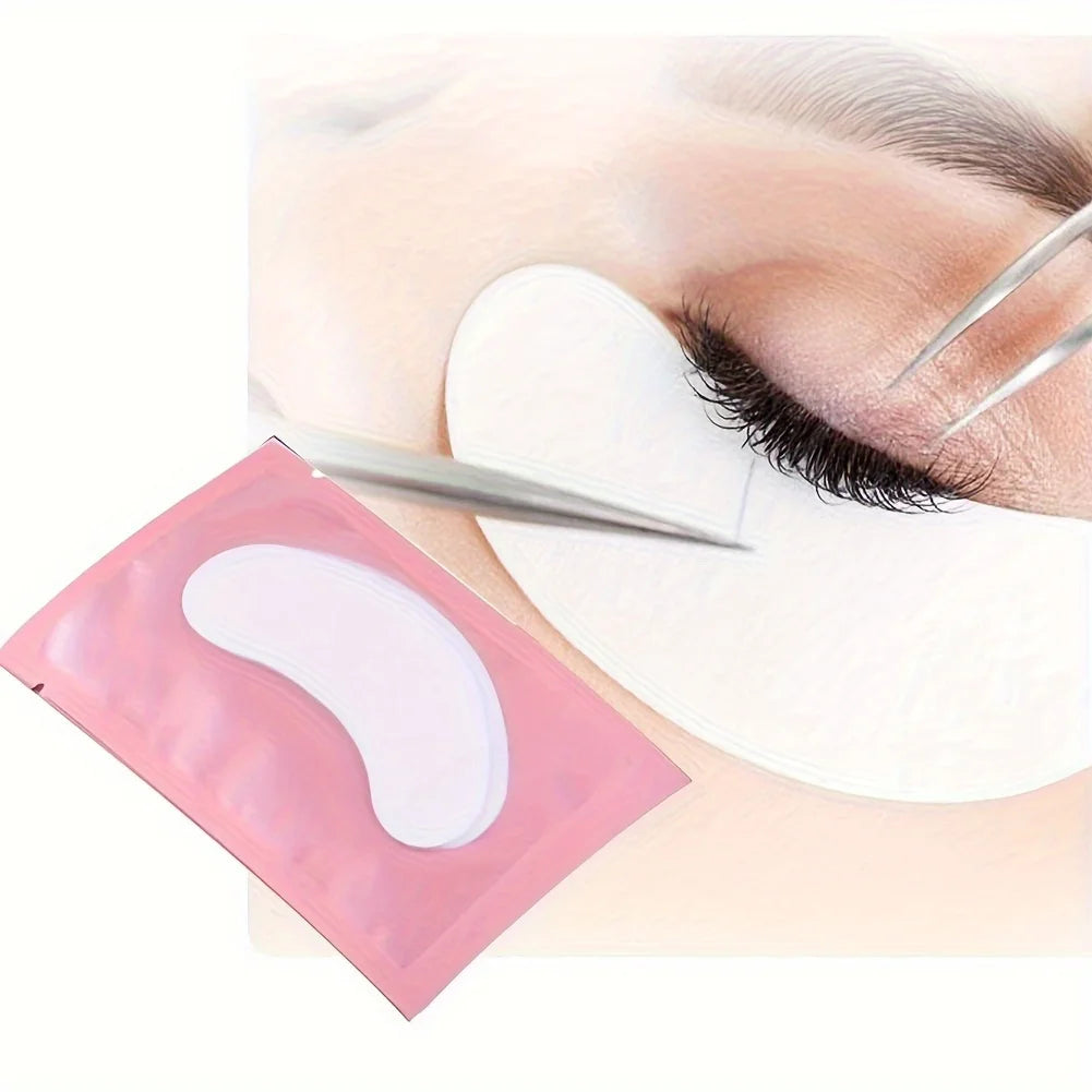 100 Pairs Pink Hydrogel Eye Patch Eyelash Extension Natural Lint Free Under Eye Gel Pads Lash Extension Supplies & Beauty Tools