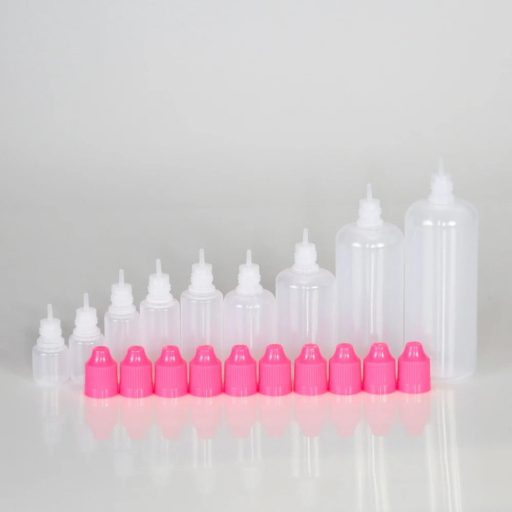 10pcs 3ml-120ml Plastic Dropper Bottles Empty Squeeze Liquid Eye Dripper Containers with Child Resistant Cap Travel Sample Vials