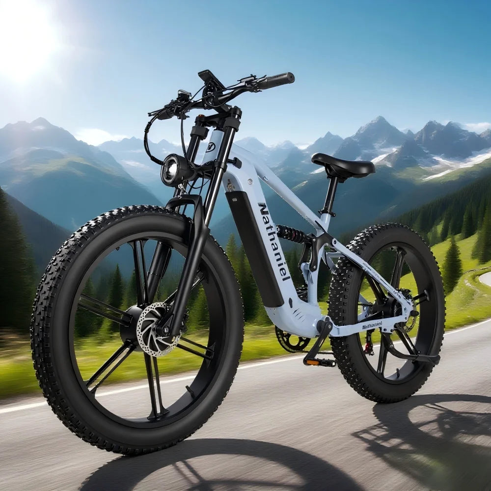 Nathaniel SYR09 Electric Bike 2000W Dual Motor,26*4.0 Fat Tire Integrated Wheel,48V20Ah,55KM/H,All-Terrain Outdoor Sports E-bike