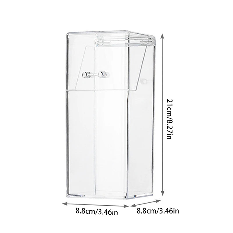 1PCS Fashion Desktop Makeup Brush Bucket Cup Holder With Lid Dust-proof Makeup Lipstick Cosmetic Box Organizer Tube Transparent