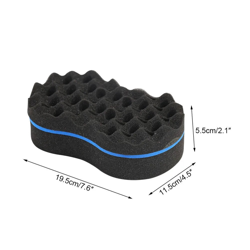 Magic Barber Twists Hair Brush Afro Curl Wave Double Sided Sponge Multi-holes