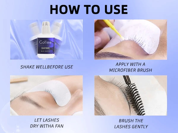 Gollee Eyelash Extensions Glue 15ml Lash Cleansing Primer Super Bonding Lasting Accelerated Curing Lash Extension Primer Makeup