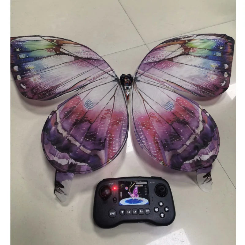 Remote Control Bionic Flapping Wing Butterfly Drone LED Light Ornithopter 2.4G RC Flying Butterfly Aircraft 7.4V Kids Gift
