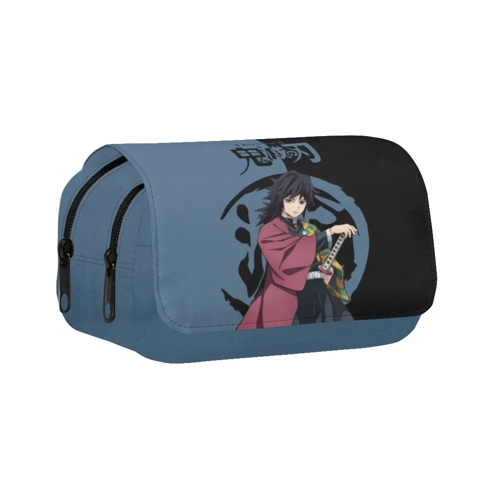 New Anime Peripheral Demon Slayer 3D School Backpack Lunch Bag Pencil Case 3-Piece Set Printed Holiday Gift for Students Gift