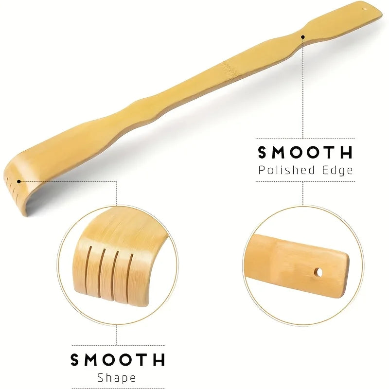 3Pcs Heavy Duty Bamboo Back Scratcher Long Handle Portable Household Daily Relax Accessory