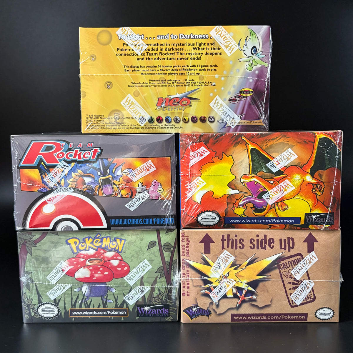 1999-2002 PTCG BOOSTER BOX Unopened Base Set(BS/Rocket(RO/Destiny(N4/Fossil(FO)/Jungle(JU Art Varia PKM Collection Proxy Card