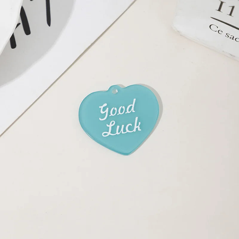 10PCS 28*32mm Acrylic Candy Colored Good Luck Charms Pendant For DIY Earrings Bracelet Necklace Jewelry Accessories Wholesale
