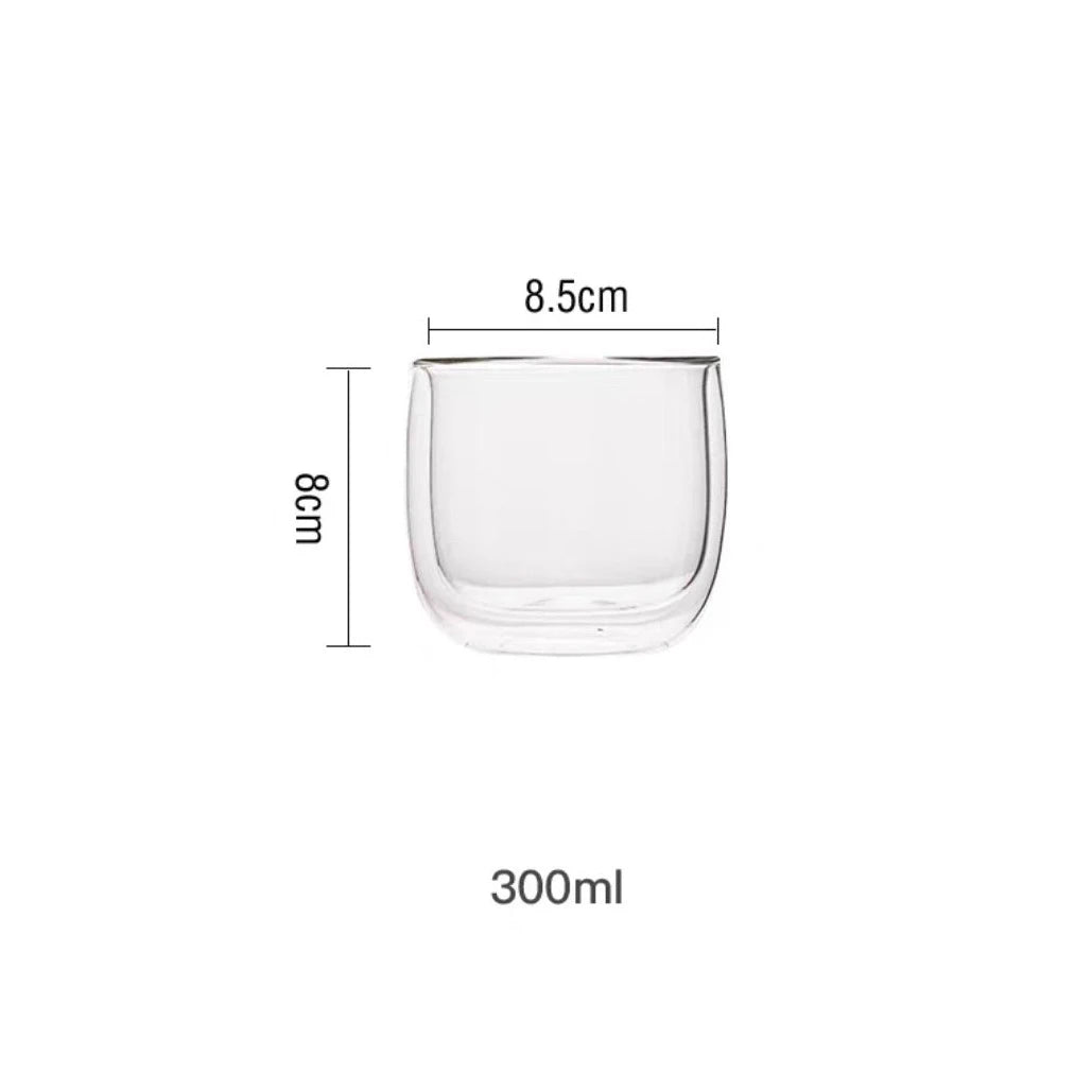 2/4pcs Glass Coffee Cup Set Double Walled Glass Mug Heat-resistant Milk Espresso Cup Cappuccino Mug Juice Tea Cup 240/300ML
