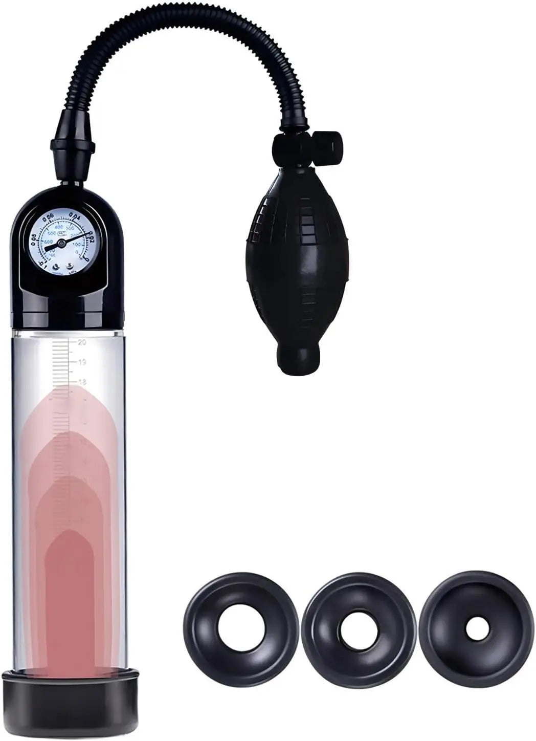 Penis Extender Enlarger Manual Vacuum Pump With Pressure Gauge  Cock Exercises Training Device Stronger Bigger Ejaculation 18+