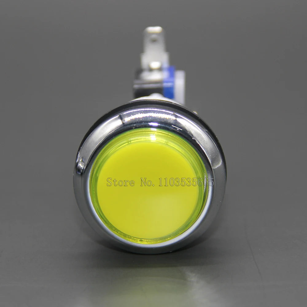 1PCS CHROME Plated illuminated arcade push button 5V 12v LED Arcade Start Push Button with microswitch for Arcade game DIY
