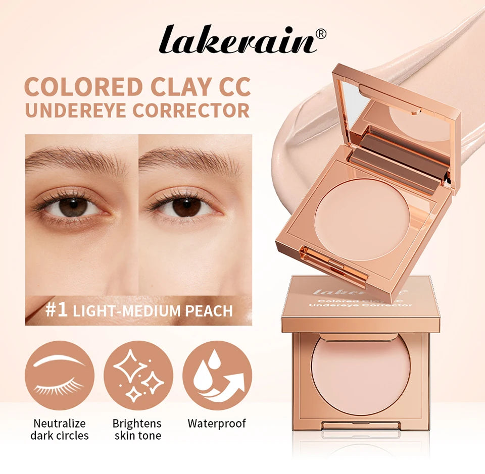 Eye Concealer Corrector With Brush Moisturizing Natural Foundation Long Lasting Waterproof Cover Dark Circles Under Eye Makeup