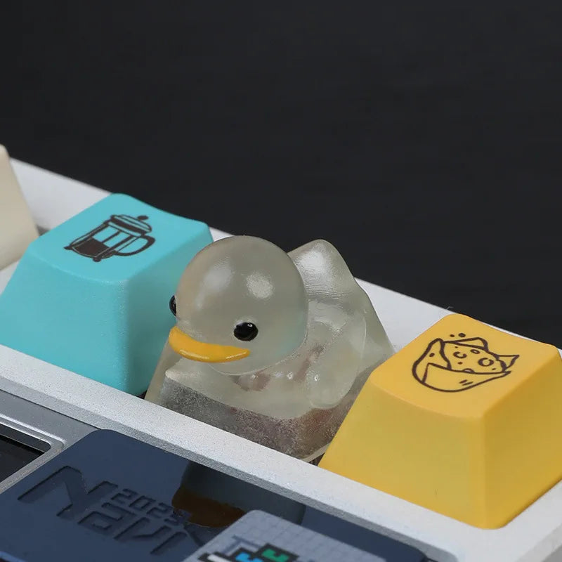 1PC Cute Duck Personalized Resin KeyCap Cartoon Decoration Gaming Key Cap for Cherry Mx Switch Gamer Mechanical Keyboard Gift