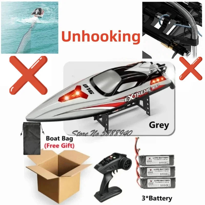 70KM/H High Speed Remote Control Boat RC Speedboat  200M Nesting Unhook Capsized Reset Waterproof Racing Induction RC Boat Toy