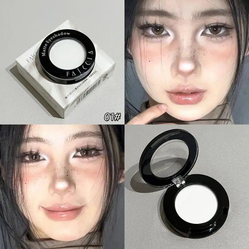 1Pc Blue Black Red Eyeshadow Palette Halloween Makeup Girl Smoky Punk Eye Shadow Palette Matte White Lying Silkworm Eye Cosmetic