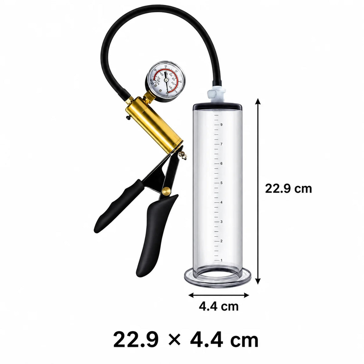 Men Adjustable Vacuum Training Kit with Transparent Acrylic Cylinder, Metal Pressure Dial, and Hand Pump for Home Use