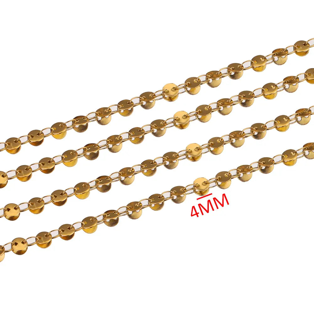 1 Meter Stainles Steel Gold Handmade Star Shells Chains for Women Necklace Bracelet Anklet Making Supplies Bulk Items Wholesale