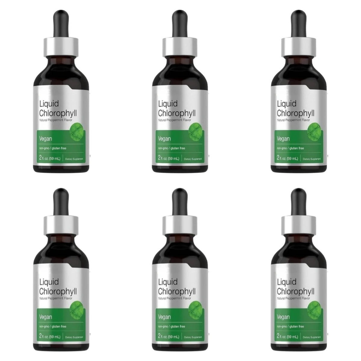 Liquid Chlorophyll Drops 59ml Peppermint Herbal Extract Vegan Non-GMO Dietary Supplement Mix with Water Support Antioxidant