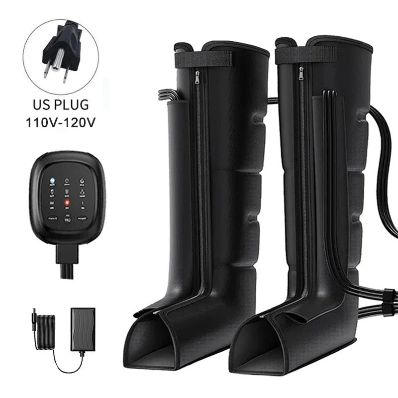 Leg Massager Machine Air Pressure Wraps Feet Ankles Calves for Deep Muscle Relaxation Compression Boots with Shiatsu Kneading