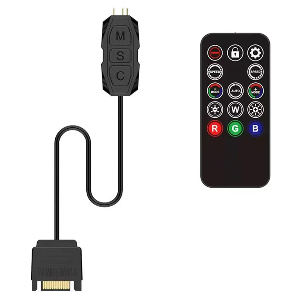 Addressable Rainbow PC Digital WS2812b LED Strip Light for 5V 3pin ARGB Header PC Case Asus Aura Sync RGBIC Fusion MSI Mystic
