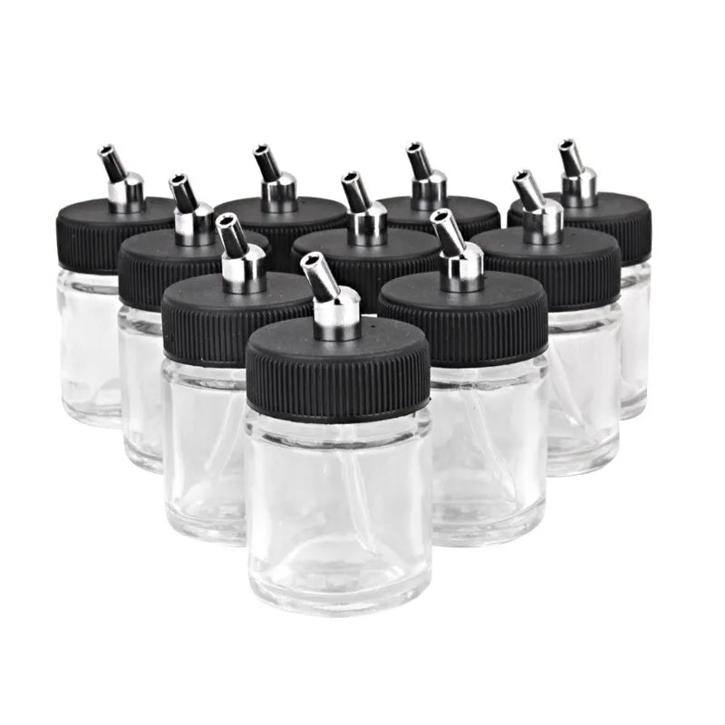 1PCS 22cc Glass Airbrush Pot Bottle Dual Action Airbrush Painting Bottle Container Professional Ink Cup Spray Gun Paint Jar