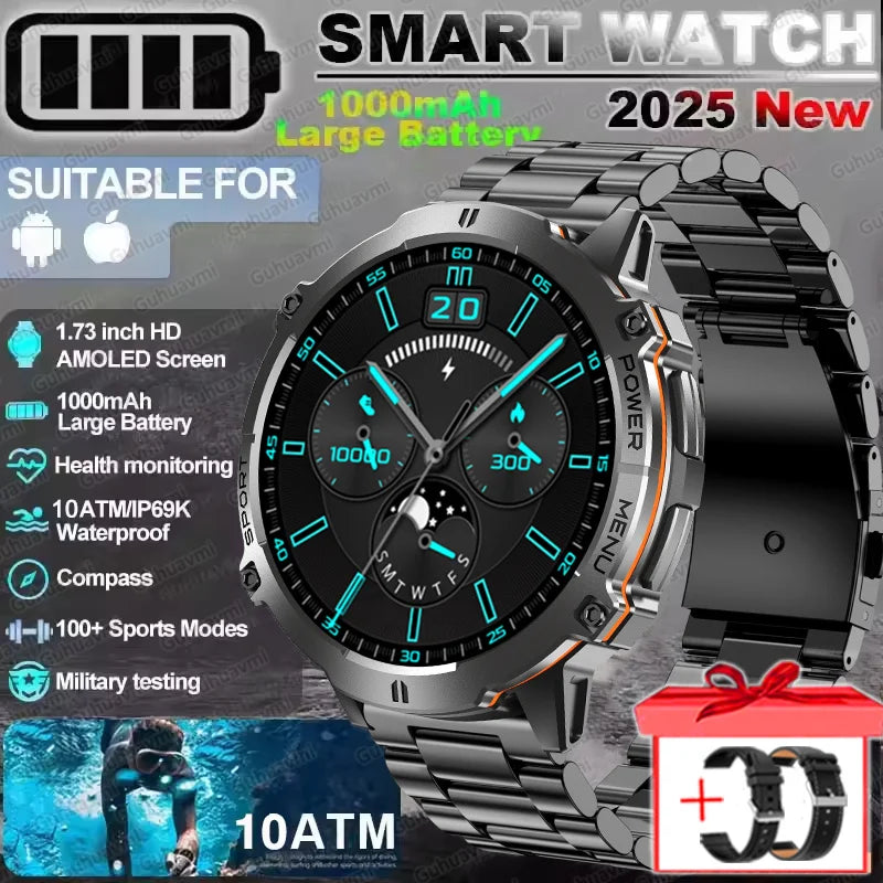 2025 Original TANK X3 Ultra 1000mAh Battery Smart Watch Men GPS Outdoor Sports Fitness Smartwatch 10ATM Waterproof Swim Watches