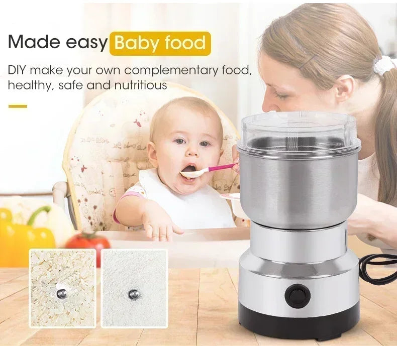 Electric Coffee & Spice Grinder 200W, 400ML Large Capacity Stainless Steel Dry Food Processor with One-Touch Control
