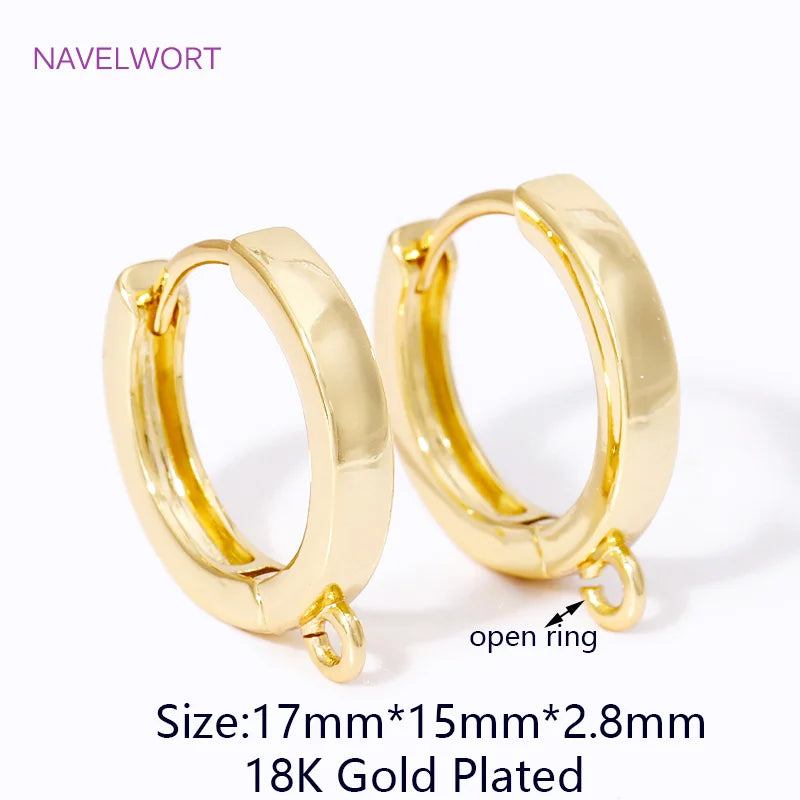 18K Gold Plated Round Earring Clasps Accessories,Clasps For Earrings,For Earring Making Supplies,DIY Jewelry Making Materials