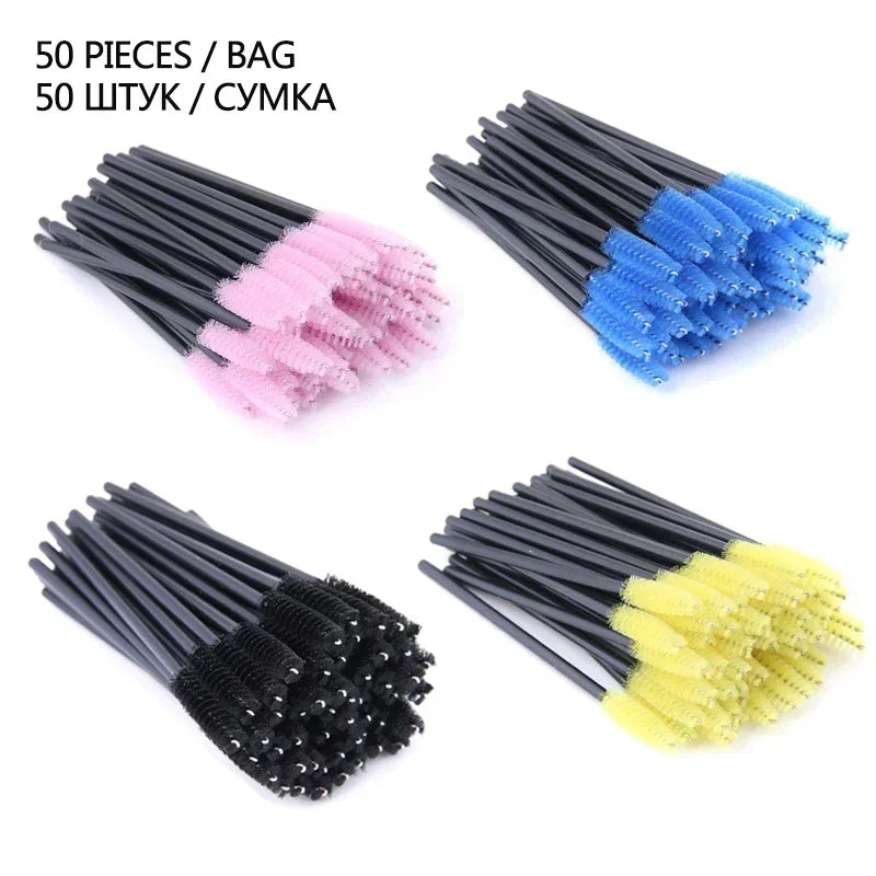 50Pcs Disposable Eyelash Spooler Brushes Multipurpose Eyebrow And Lash Extension DIY Beauty Accessory