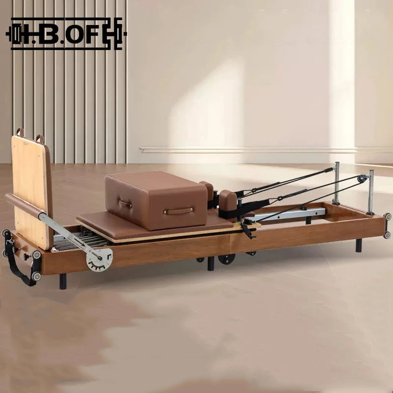 Foldable Pilates Bed Core Fit Equipment Training Fitness Bed Customizable with Square Box Pilates Reformer