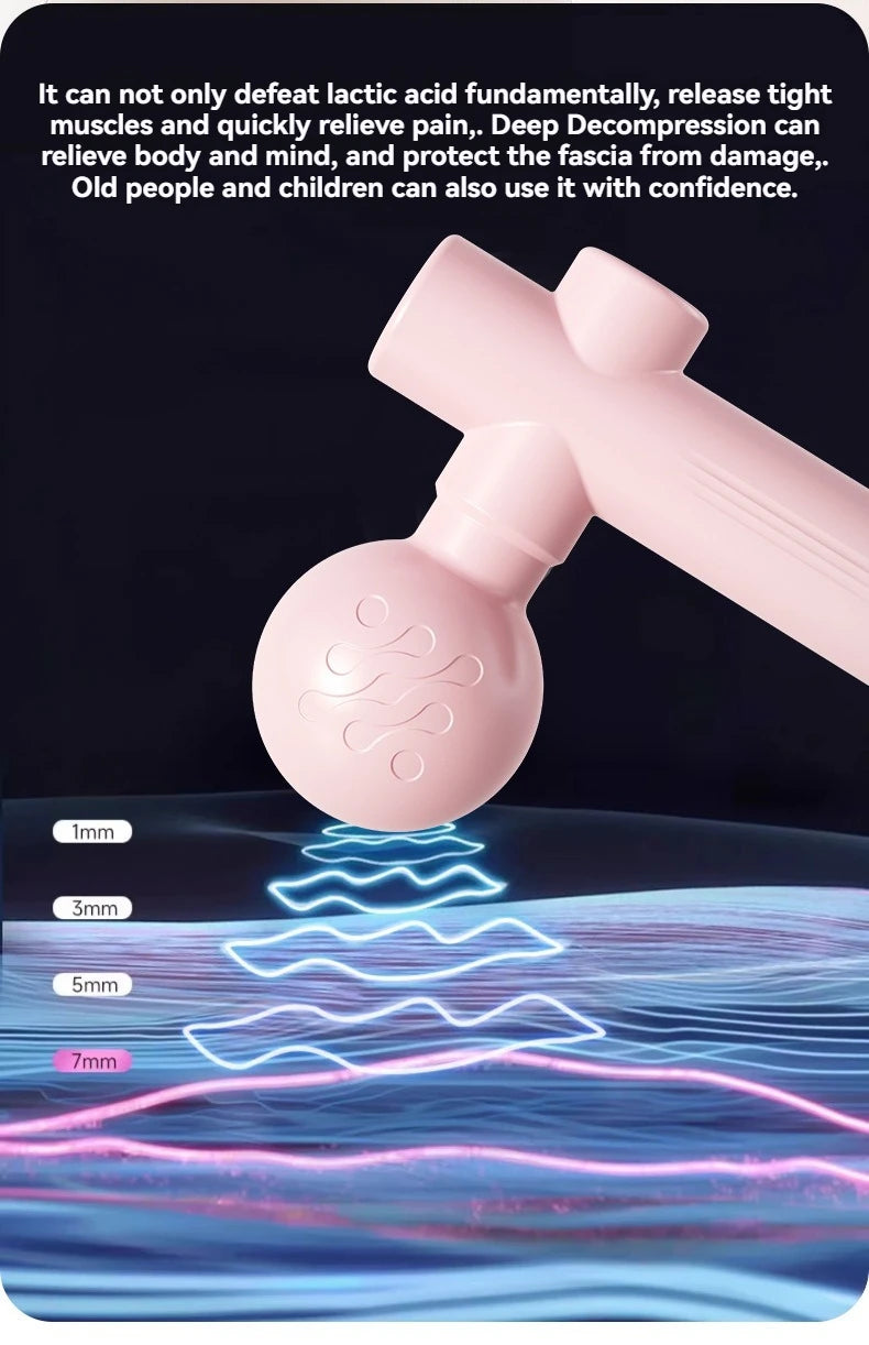 2025 New USB Mini Massage Gun Fascia Machine Muscle Relaxation Vibrating Gun Rod Massage Fitness Equipment Neck Grab Fascia Gun