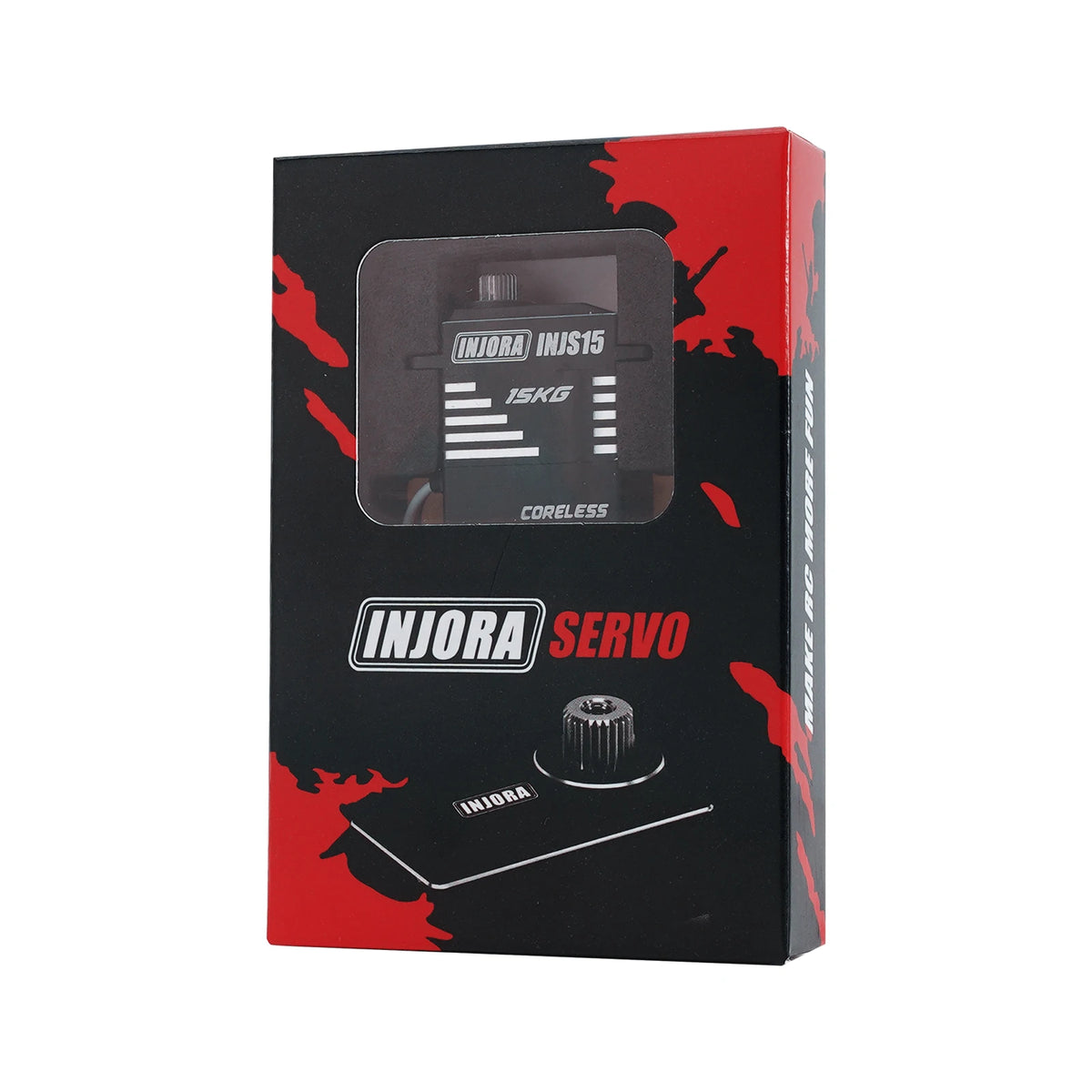 INJORA INJS15 15KG Waterproof Coreless High Torque Servo with Mount & Horn for 1/24 SCX24