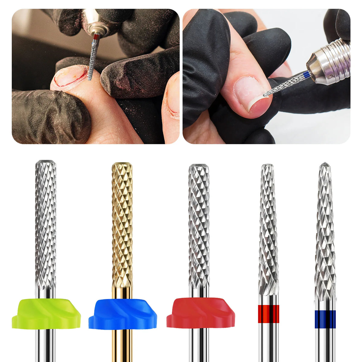 1pc Nail Drill Bits Set for Acrylic Nails, 3/32" Shank Tungsten Steel Tapered Shape Nail Drill, Professional Carbide Tungsten Dr